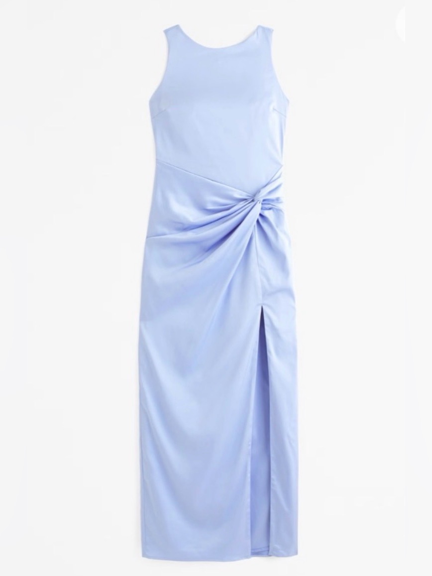 Abercrombie & Fitch | Satin Twist Blue Maxi Dress
